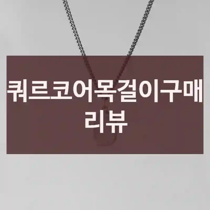 쿼르코어목걸이구매 리뷰