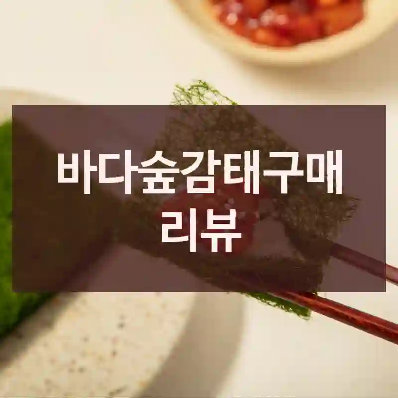 바다숲감태구매 리뷰
